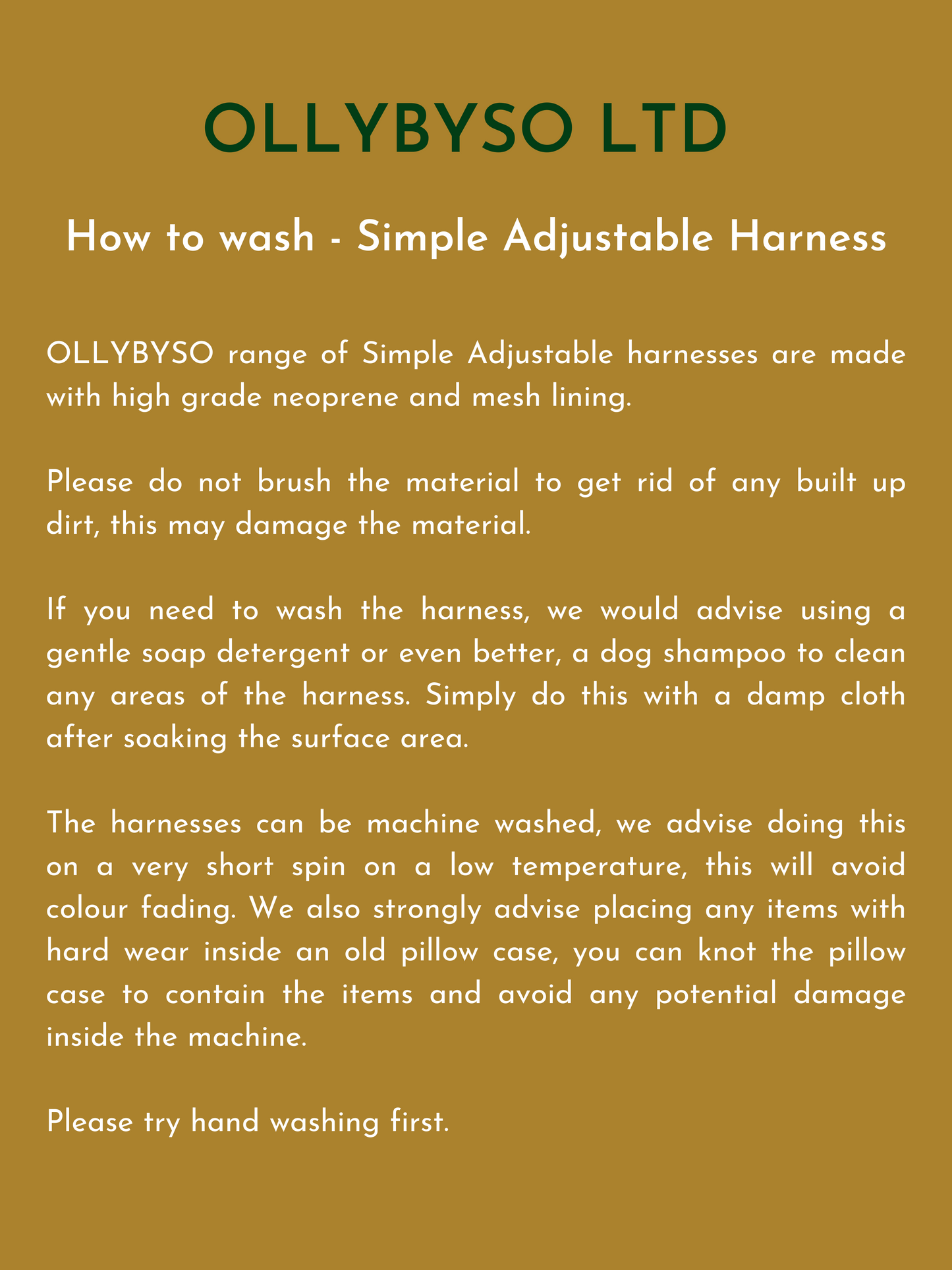 Simple Adjustable Harness Sage